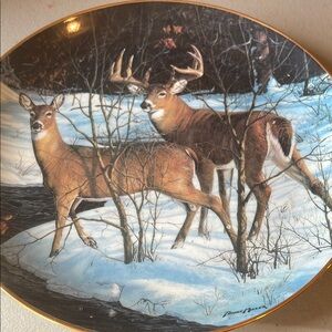 Decorative Plate with Deer Design